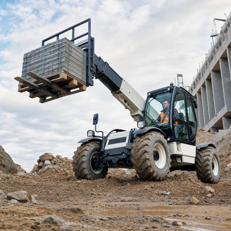 Un chariot &eacute;l&eacute;vateur tout-terrain facilite les man&oelig;uvres sur chantiers difficiles d'acc&egrave;s &agrave; Besan&ccedil;on